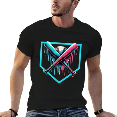 Drip Boys Baseball Bat And  Heathered Texture T-Shirt