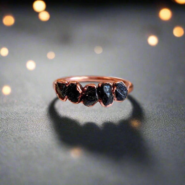 Copper Black Tourmaline Ring Grounding Embrace| By Blackbird & Sage