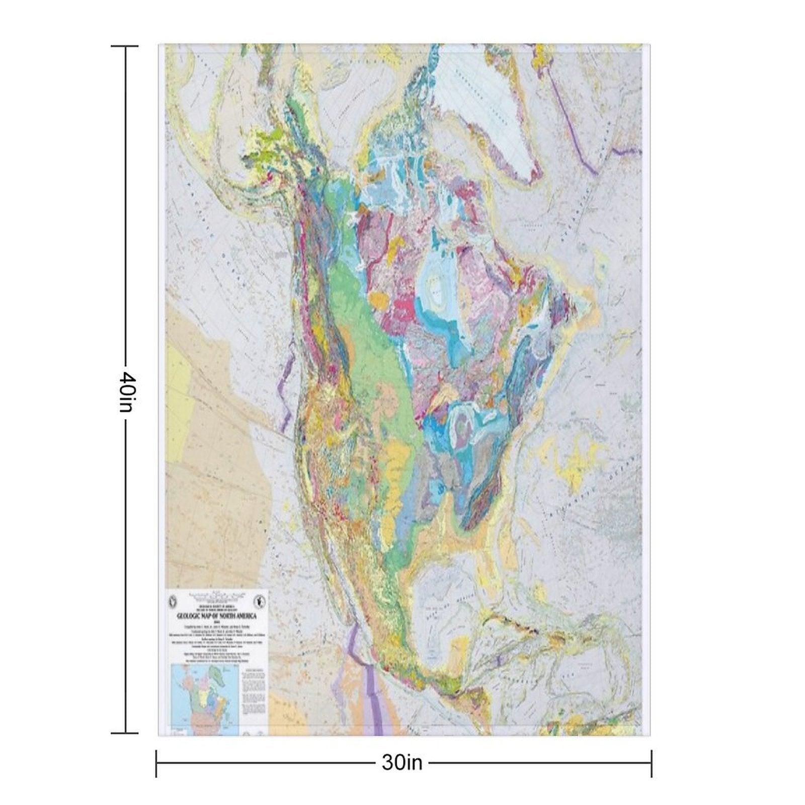 USGS Geologic Map of North America Throw Blanket