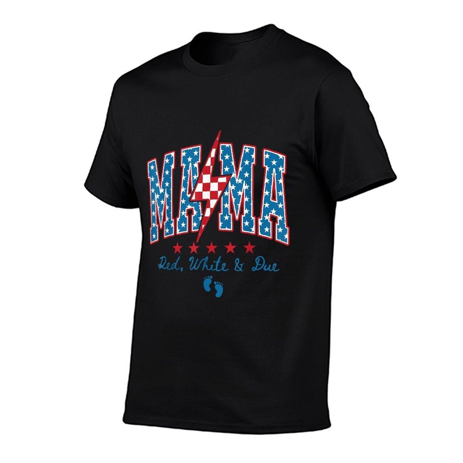 Mama Red White And Due 4th of July Pregnancy Announcement  Vintage-inspired T-Shirt