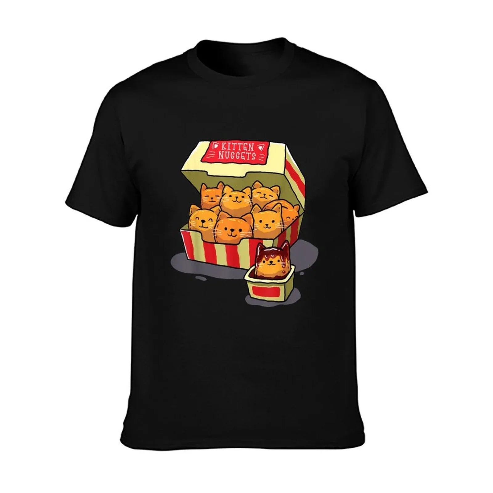 InGENIUS Funny Cat Owners & Gifts Kitten Nuggets Food Pun Cat Lover Gift Chicken Nuggets Unisex-Adults Black Small T-Shirt