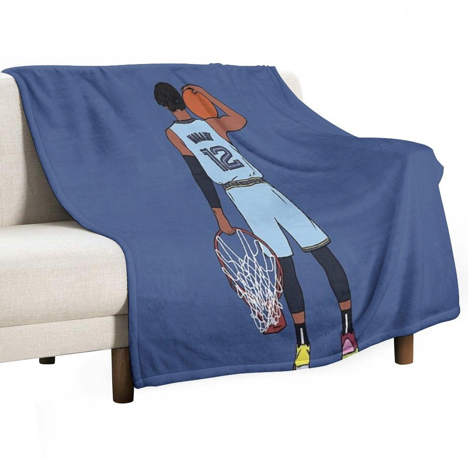 Ja Morant And The Rim Throw Blanket
