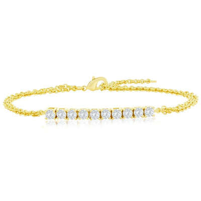 Multi Strand Half Tennis Bracelet