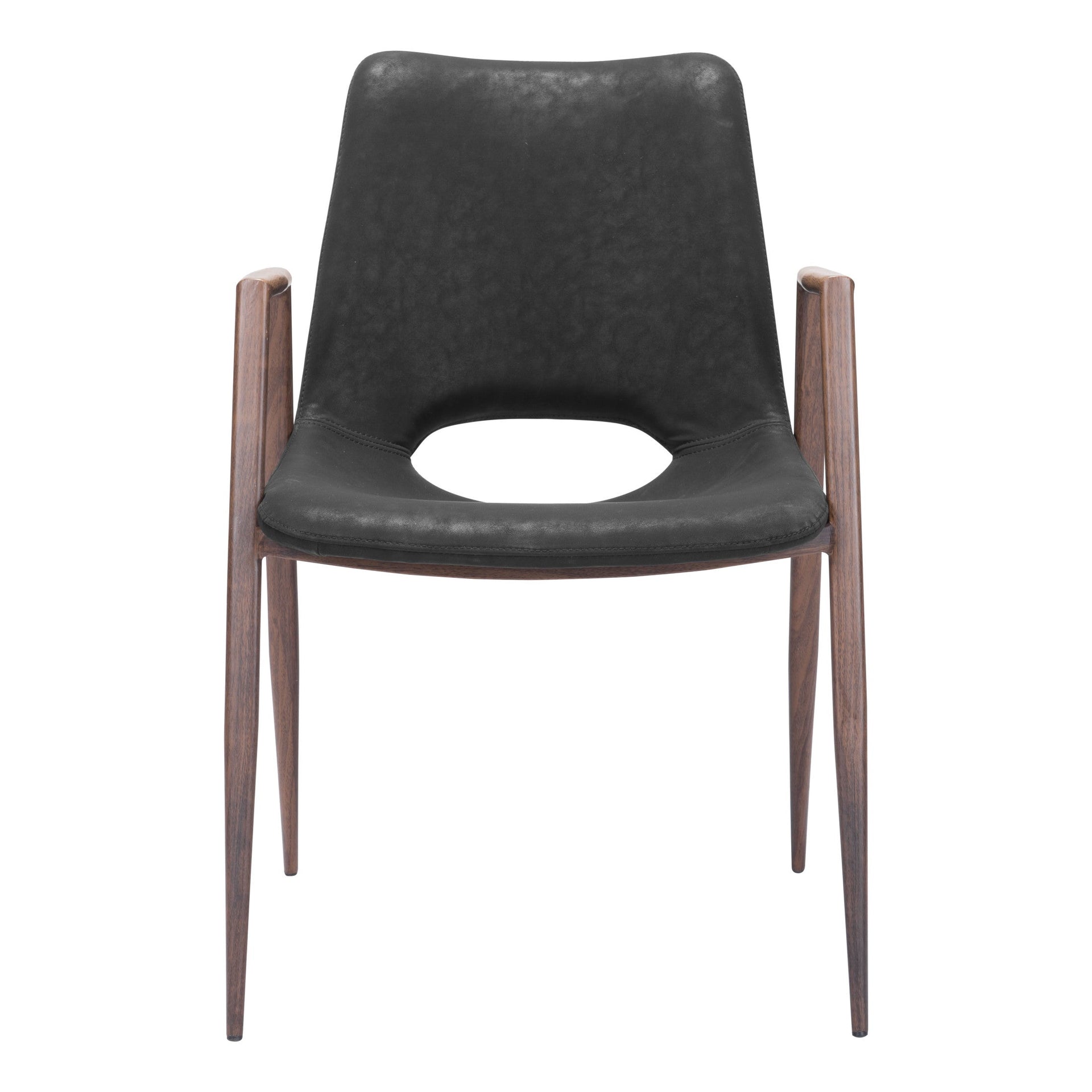 Desi Dining Chair (Set of 2) Black & Walnut