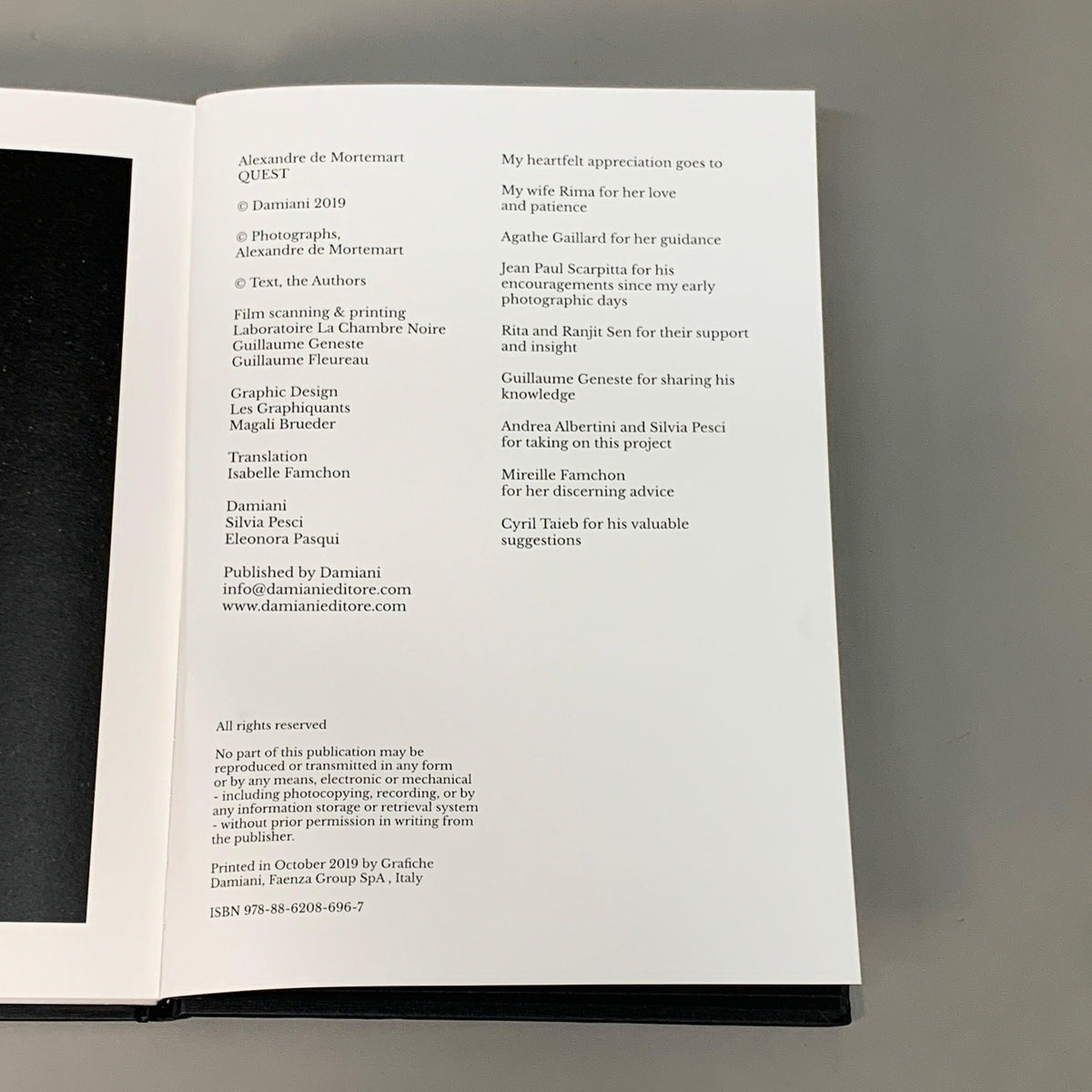 QUEST Book by Alexandre de Mortemart Photographer Black & White Artist (New other)