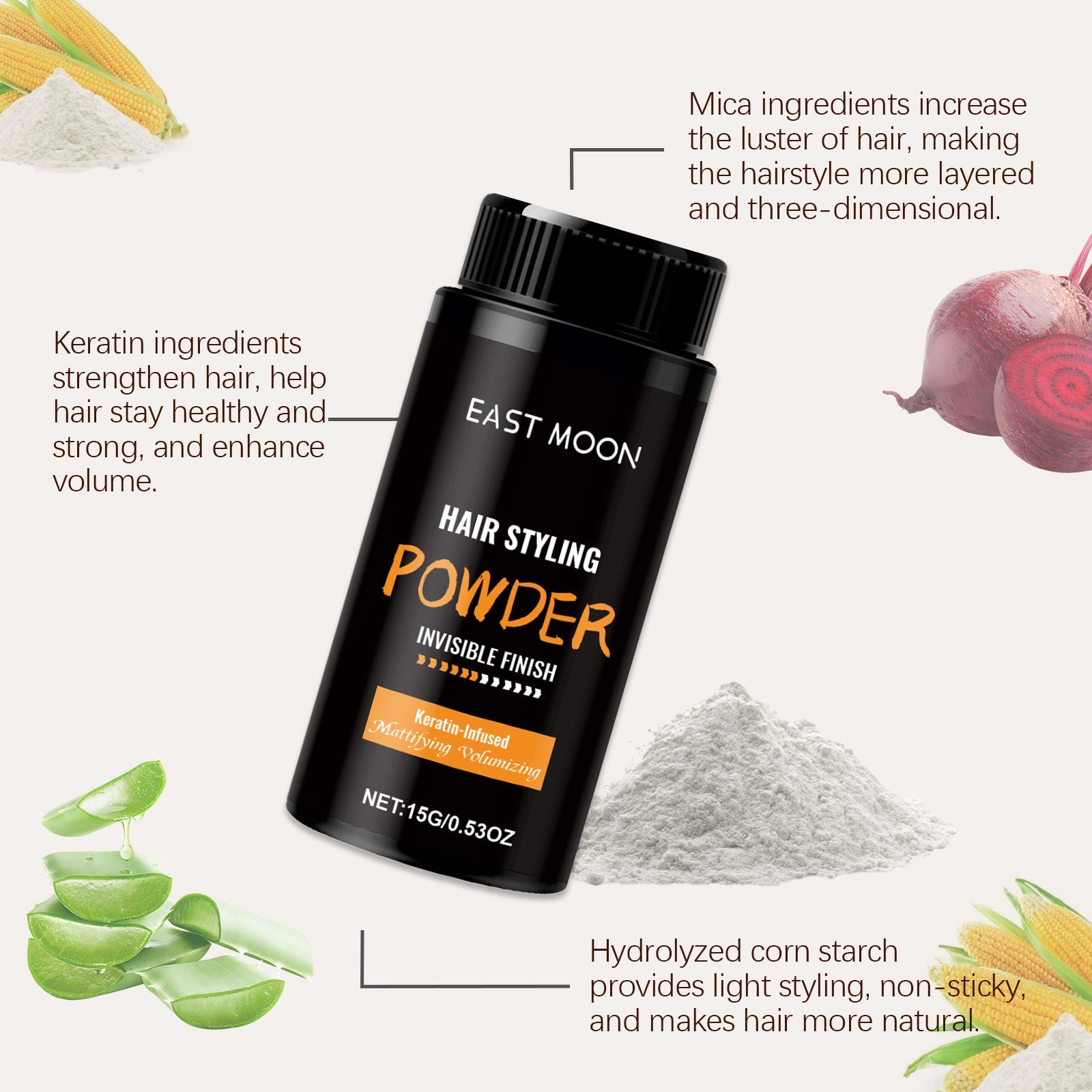 Keratin Volumizing Styling Powder, Shampooing Hair Bangs Convenient Volumizing Oil Control Styling Powder