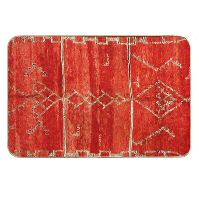 Vintage Red Moroccan Rug Print Bath Mat