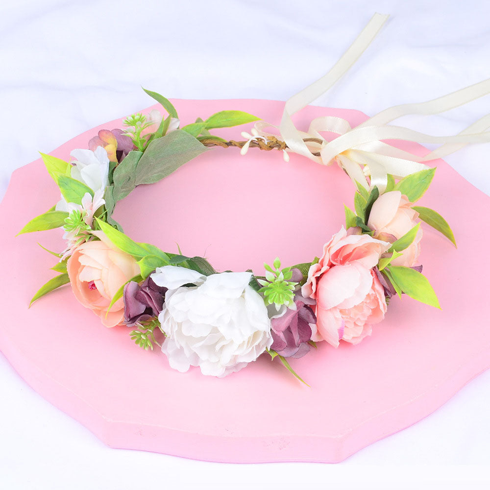 Girl's flower wreath, European and American popular headband, Korean style bride, wedding studio, outdoor photography, headwear