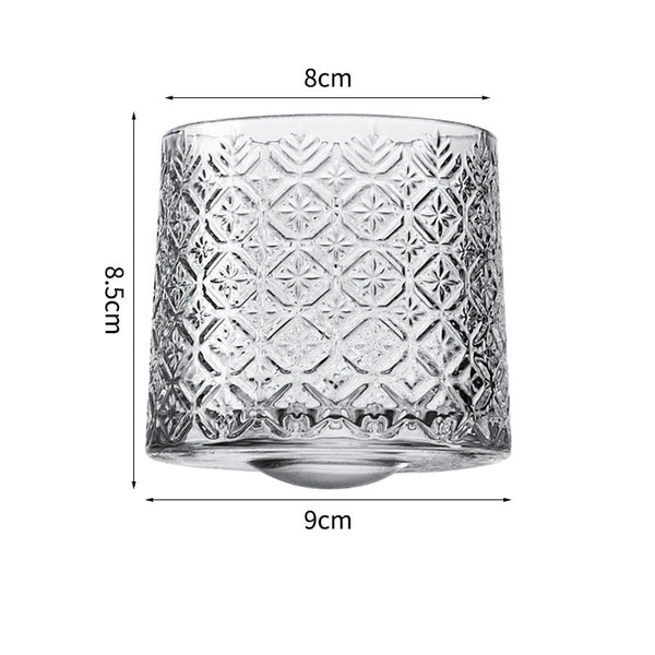 Hand drawn rotating glass cups multiple multi-purpose whiskey glasses rotating glass cups