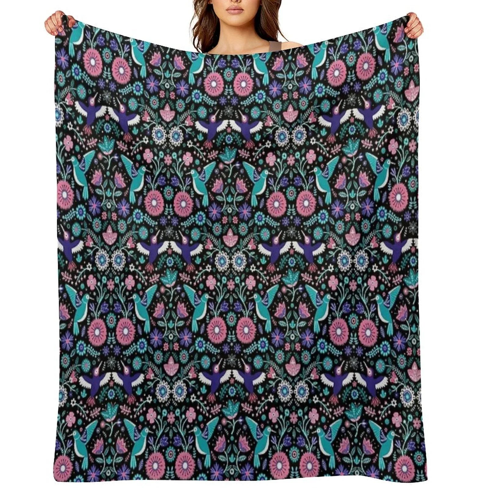 Hummingbird Garden 2 Throw Blanket