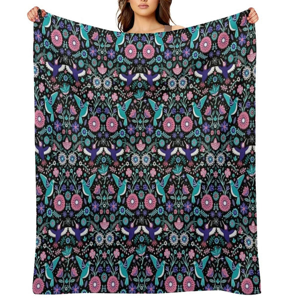 Hummingbird Garden 2 Throw Blanket