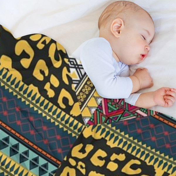 Black Ethnic Pattern Lightweight Throw Blanket