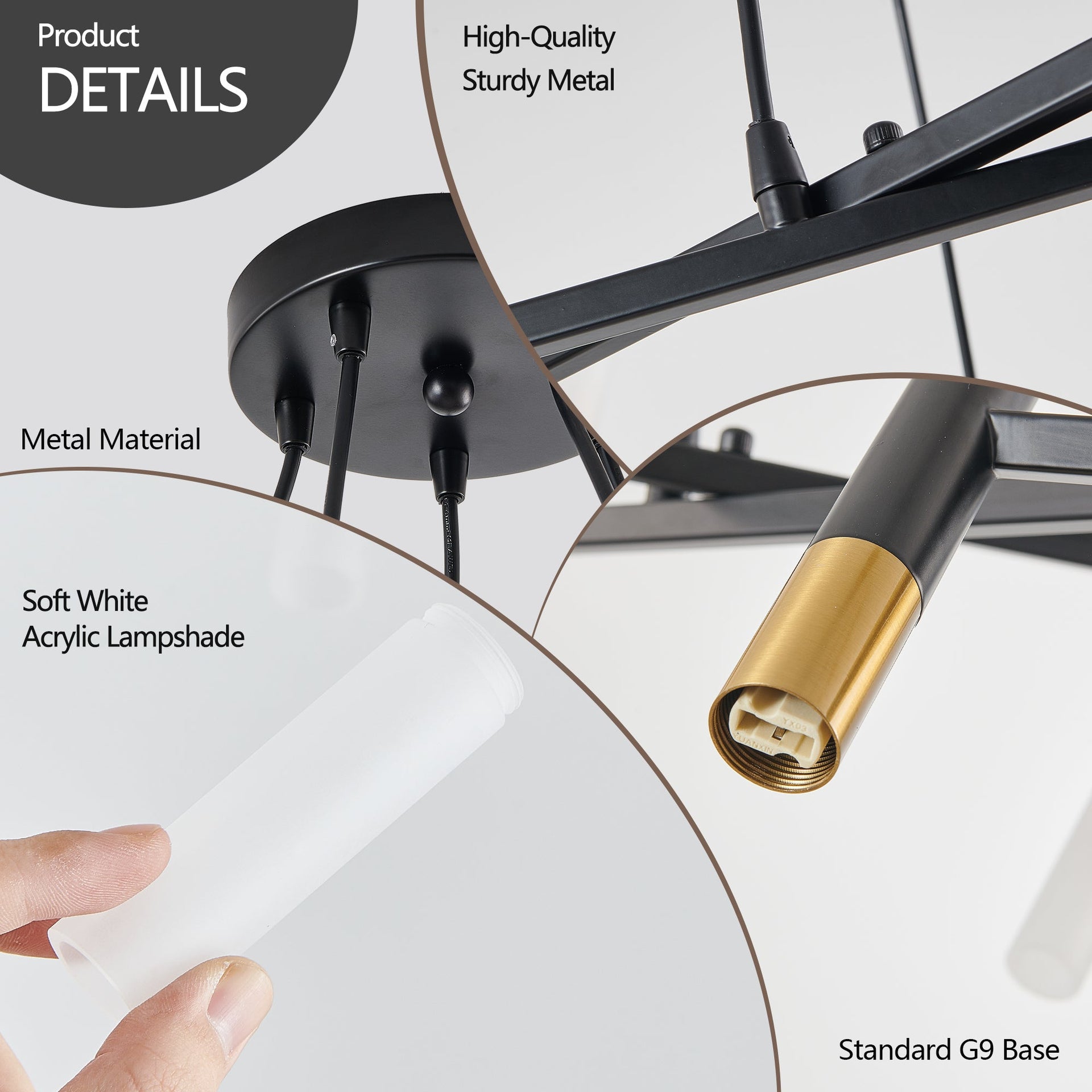 Modern Branch Chandelier with Frosted Tubes, Adjustable Height Pendant Light for Dining