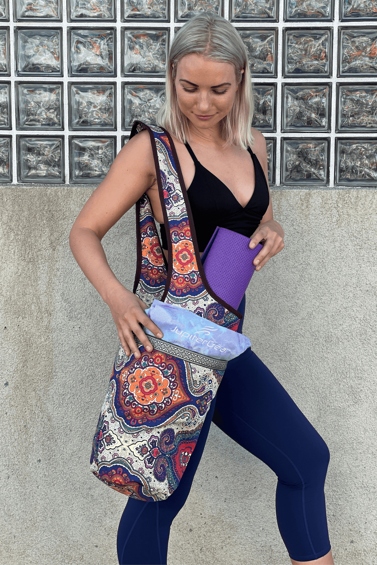 JupiterGear Yoga Mat Carrying Tote Bag with Large Size Pockets | Multipurpose and Fit Most Size Mats