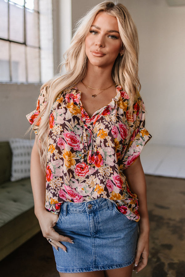 Rhea Floral Crew Neck Blouse