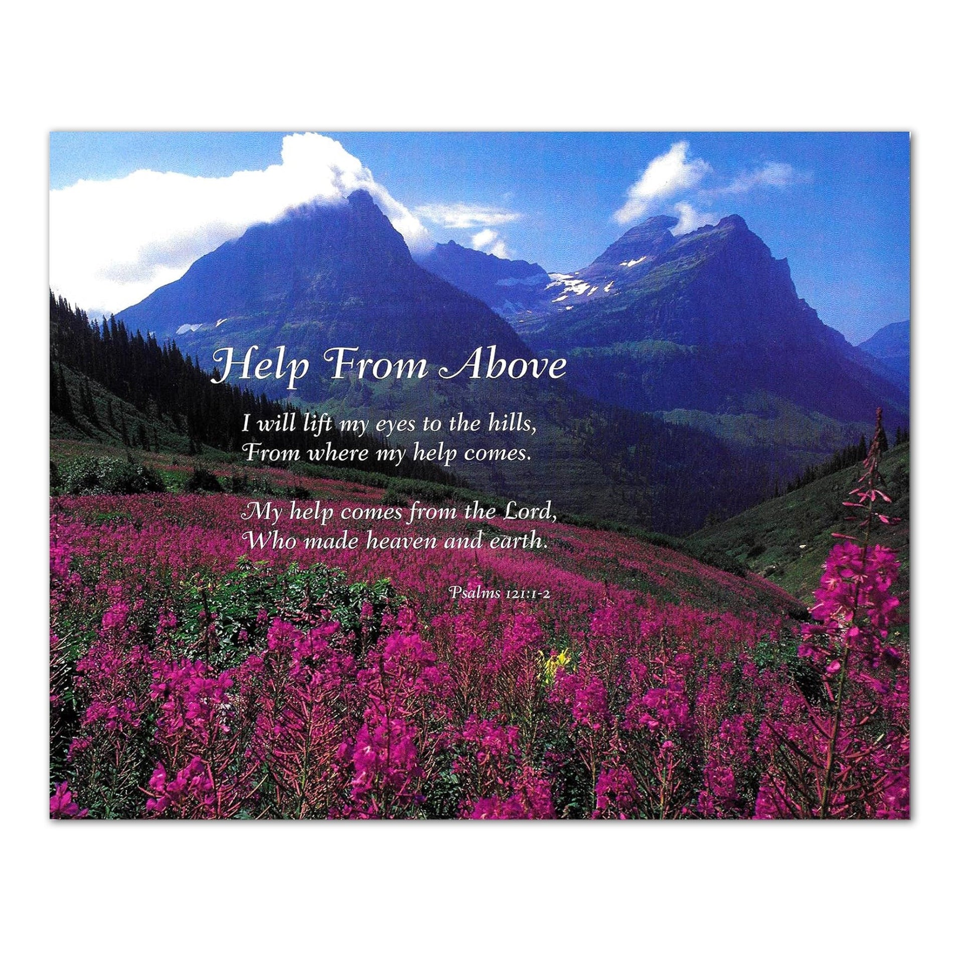 Christian Wall Art - Psalms 121 Nature Landscape 8x10 Art Print | Inspirational Bible Verse