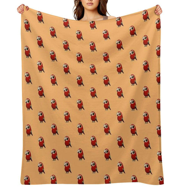 Cute Fat Macaw Throw Blanket