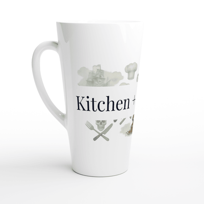 White 12oz Enamel Mug - White Latte 17oz Ceramic Mug | Coffee Mugs | Kitchen + Metal