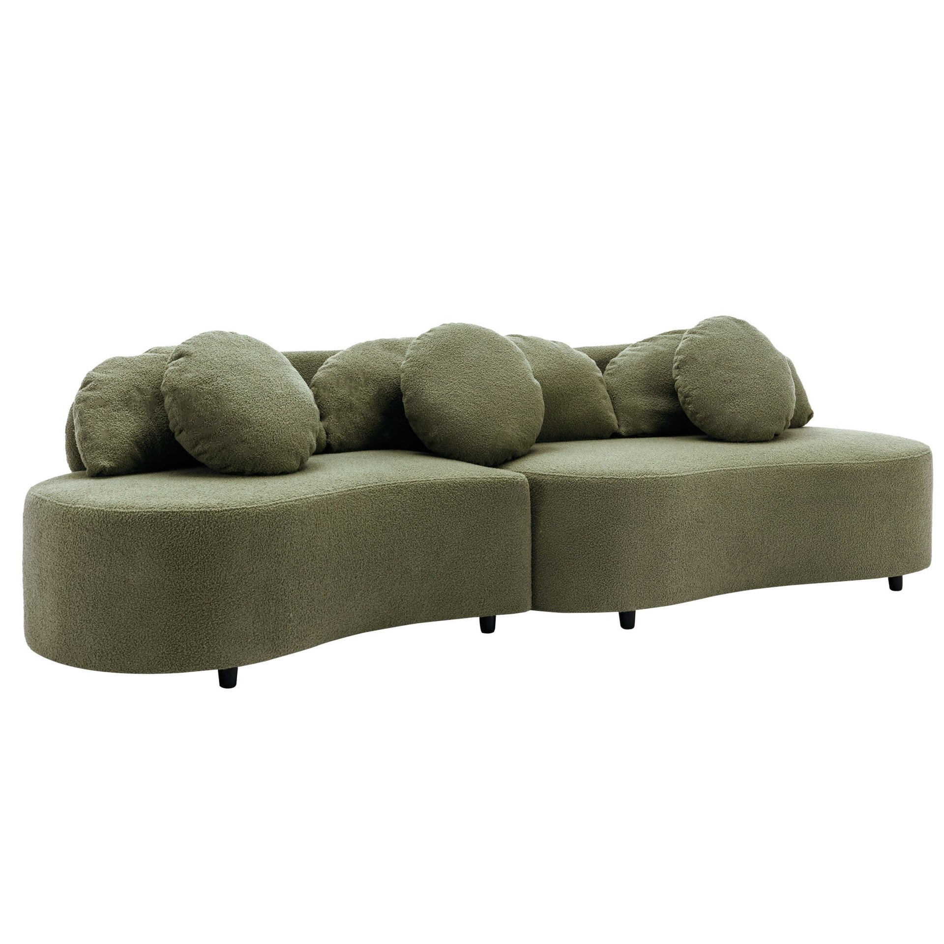 103.5'  Modern Living Room Sofa Lamb Velvet Upholstered Couch Furniture for Home or Office(Old SKU:SG000860AAF),Green