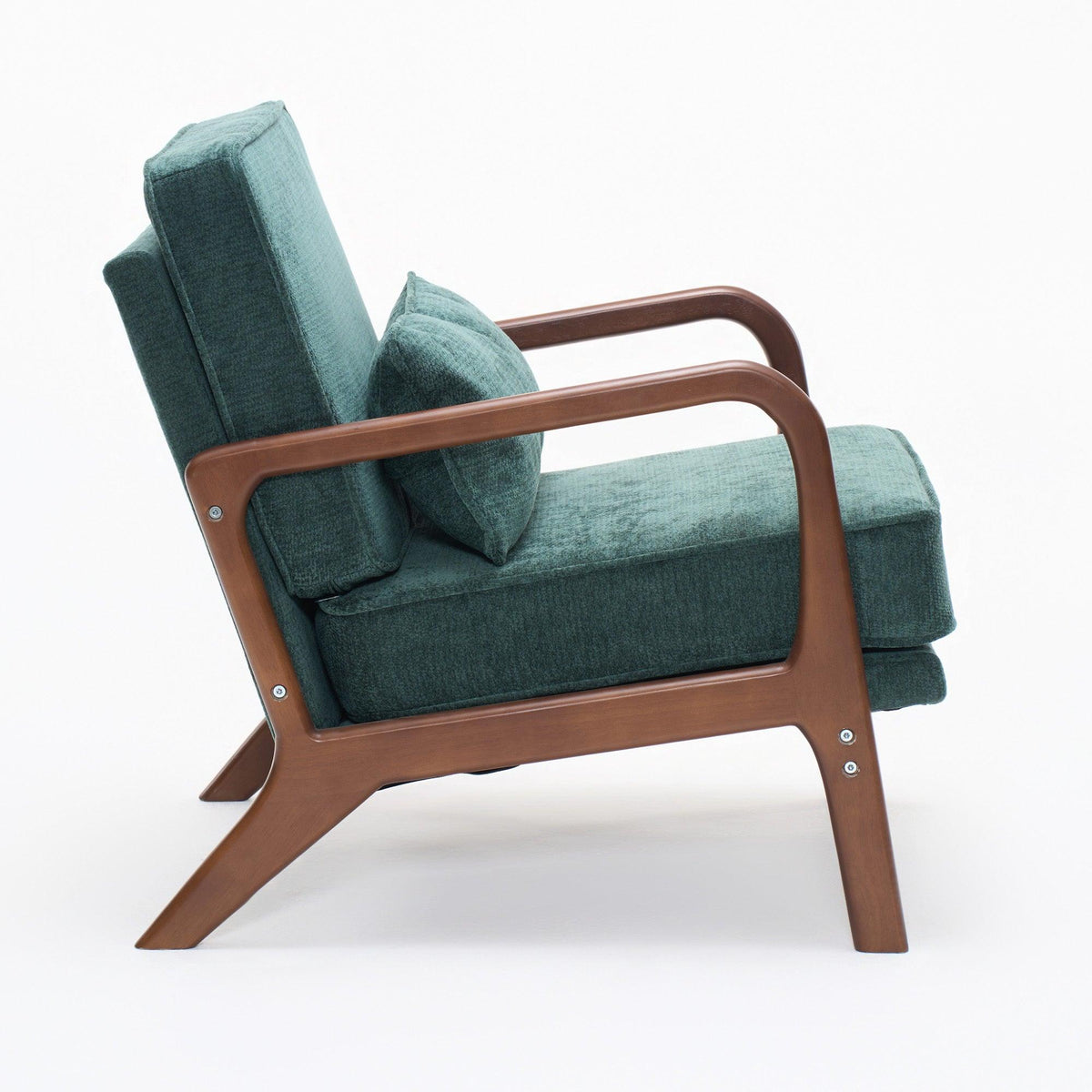 Dark Green Mid‑Century Accent Chair