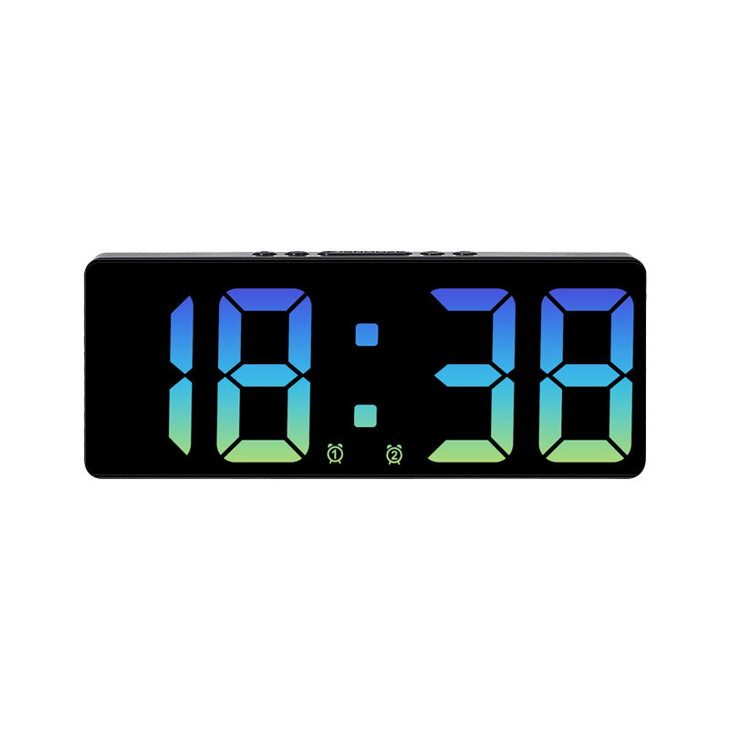 Multifunctional LED Digital Clock: Features number display, color nightlight, temp, calendar, alarm. Large size, backlit, great