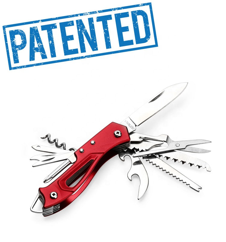 440 Stainless Steel Pocket Multi Functionioal with Folding Knife With Saw Scissors Screw Opener Wautton Outdoor Gear