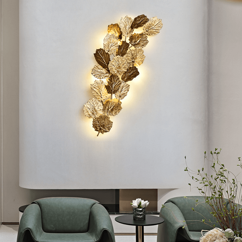 Gold Leaf Handmade Wall Sconce