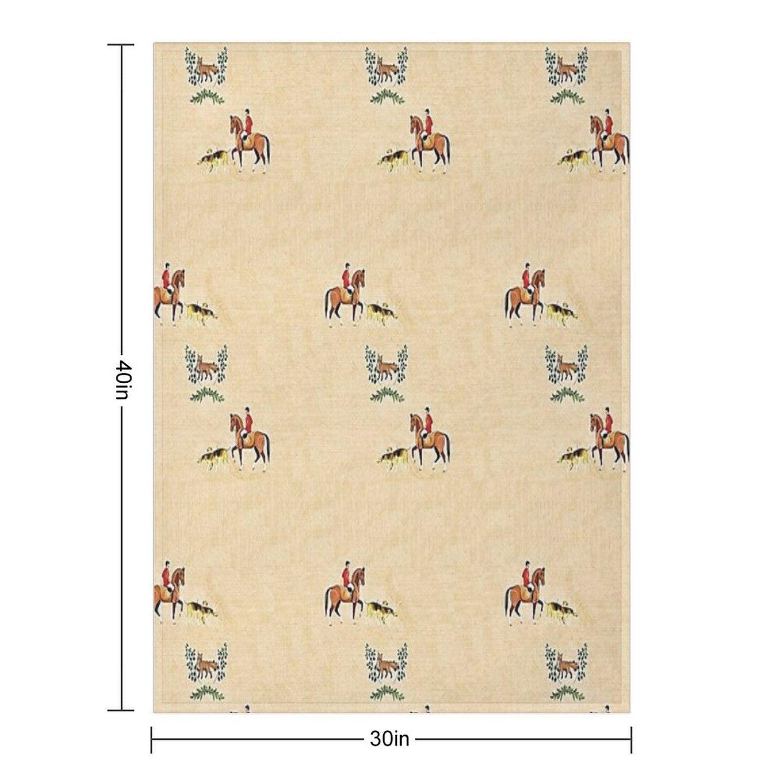 English Country Foxhunt Throw Blanket