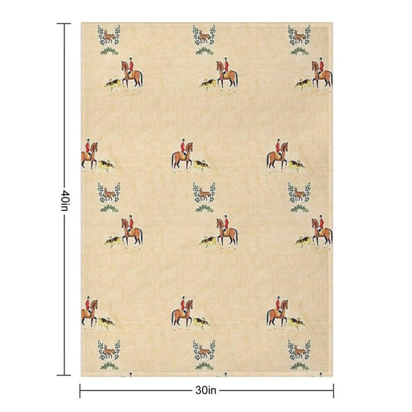 English Country Foxhunt Throw Blanket