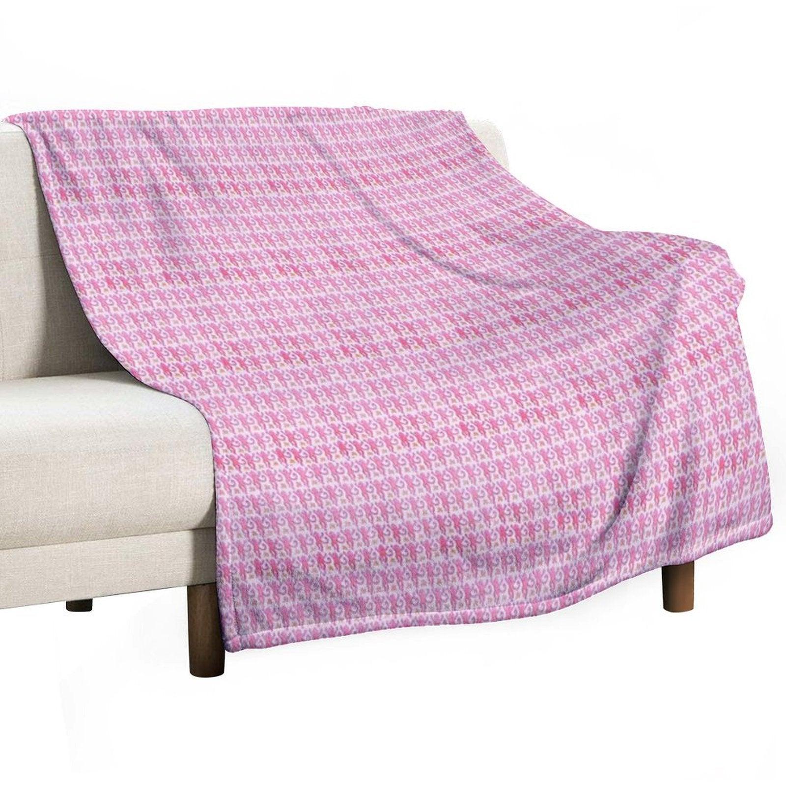Pink Monkeys Throw Blanket