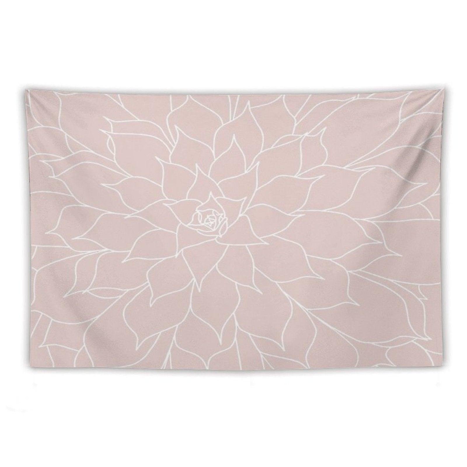 Blush Pink Succulent Tapestry