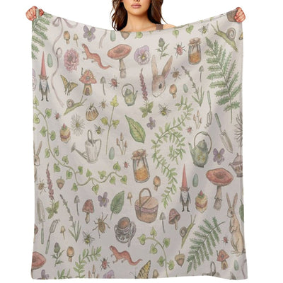 Cottagecore - Faded Pink Easy Care Throw Blanket