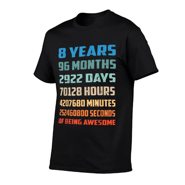 8th Birthday Boy Kids Youth Shirt 8 Years Old Being Awesome T-Shirt