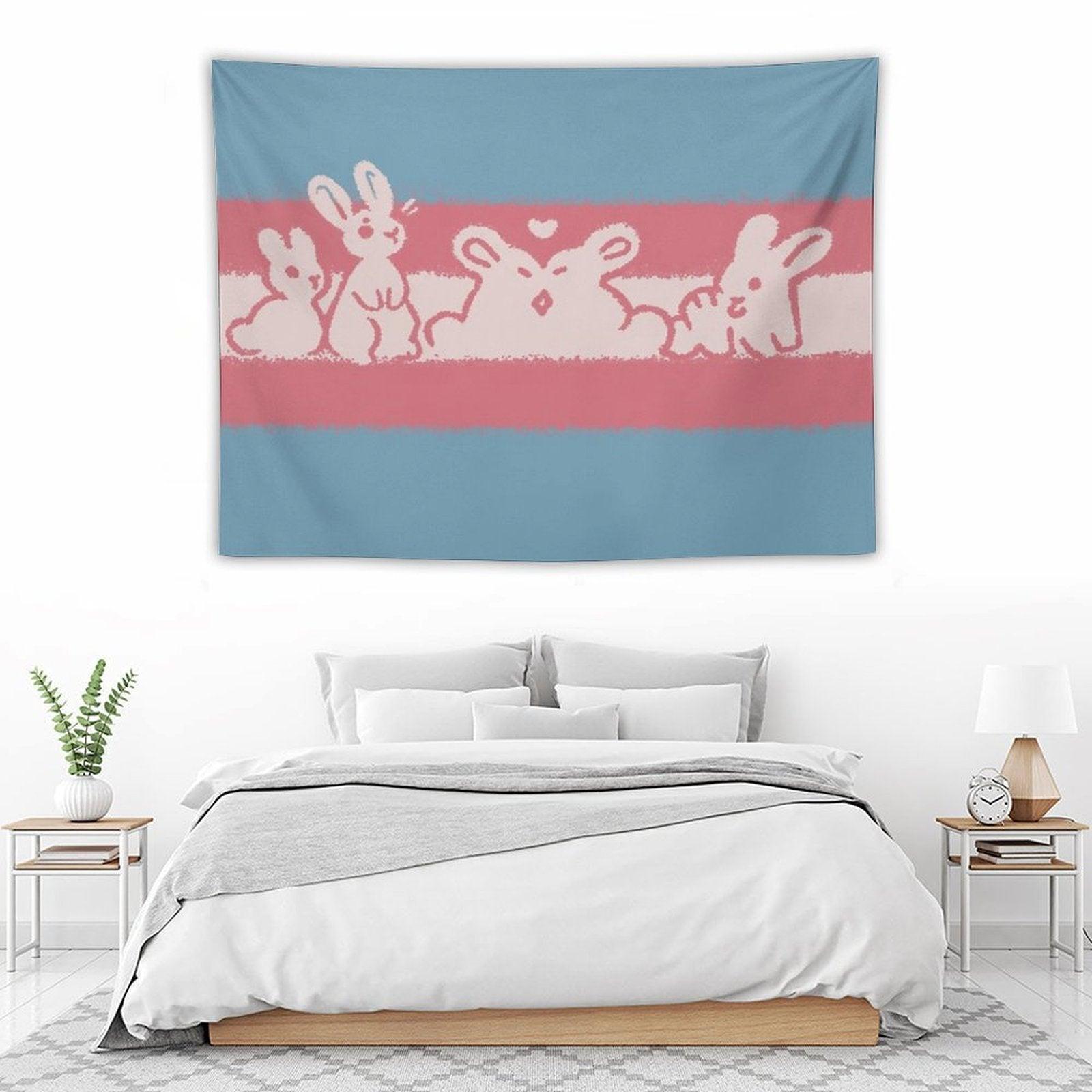 Trans Bun Flag Tapestry