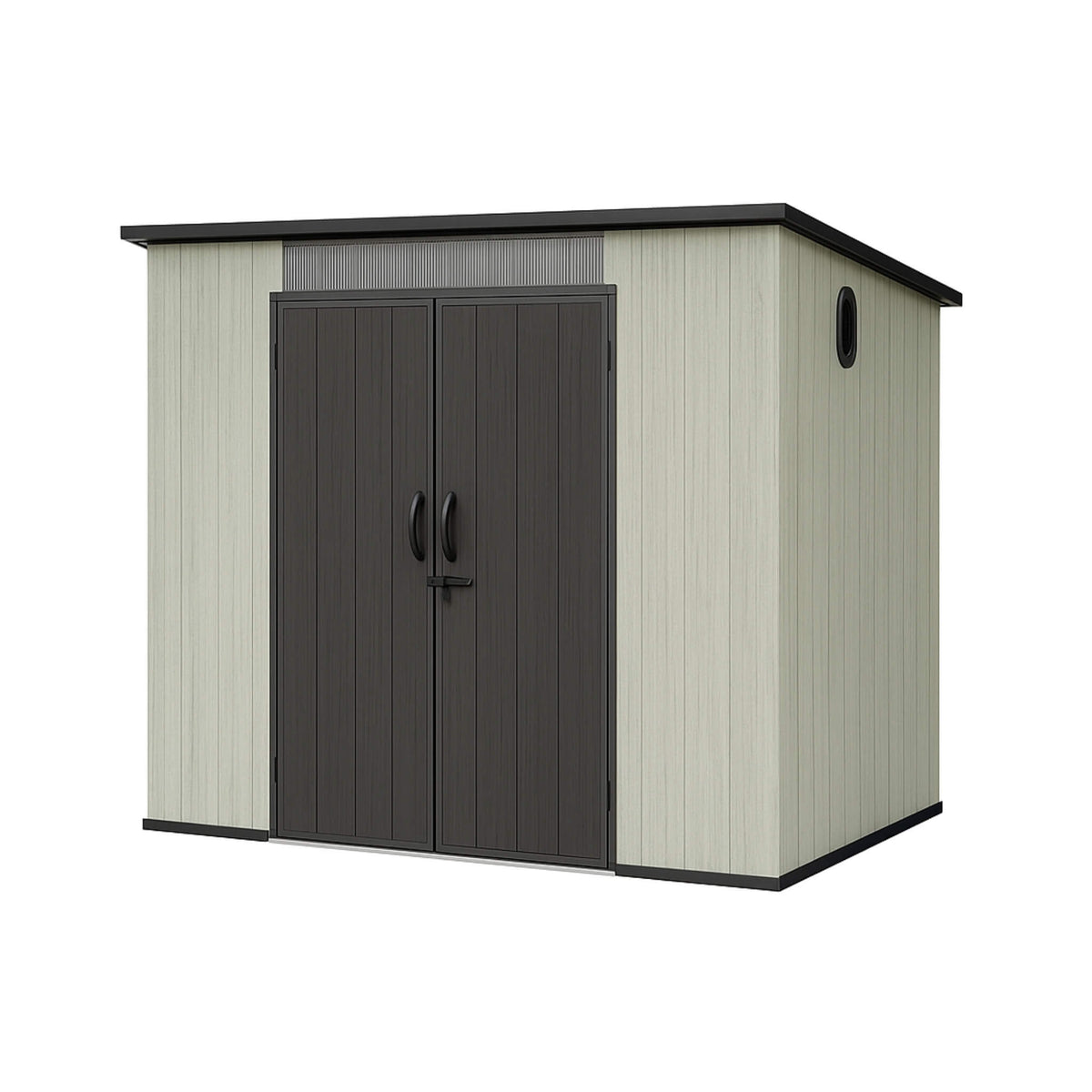 [06X08FT] Outdoor Resin Storage Shed With Lockable Double Doors And Sloping Roof (SAK73286)