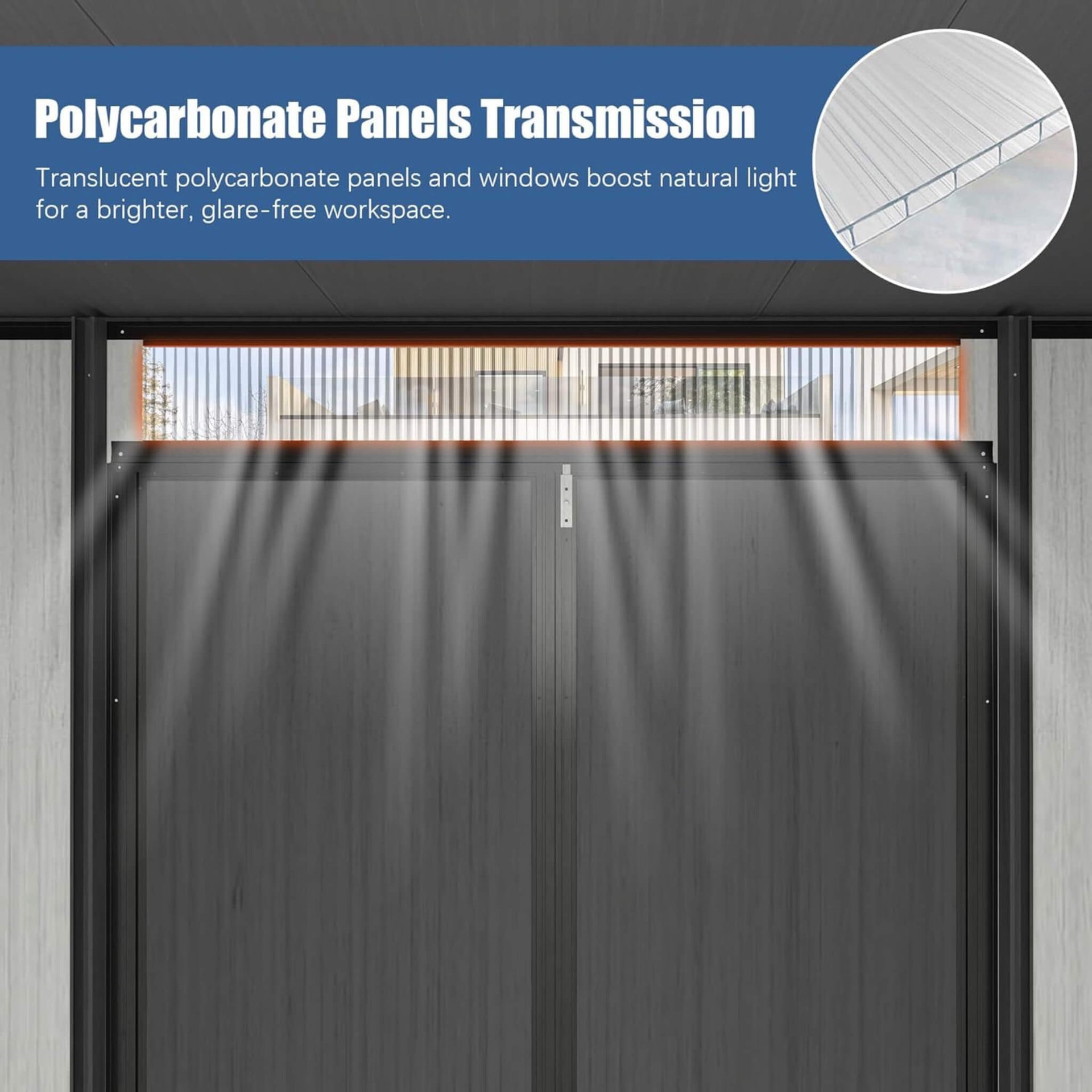 [06X08FT] Outdoor Resin Storage Shed With Lockable Double Doors And Sloping Roof (SAK73286)