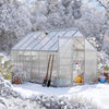 [06X12FT] Heavy-Duty Aluminum Walk-In Greenhouse With Rooftop Vent And Sliding Door (SAK69048)