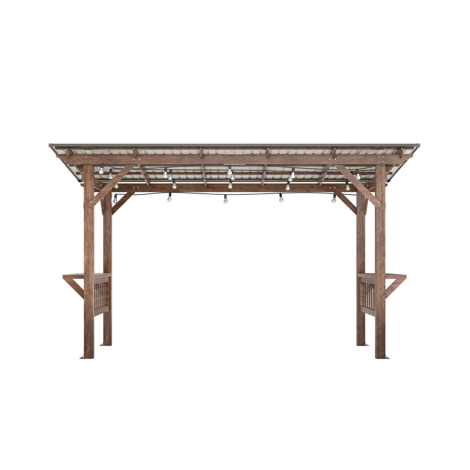 [06X13FT] Durable Outdoor Hardtop BBQ Grill Shelter Gazebo With Shelves (SAK65420)