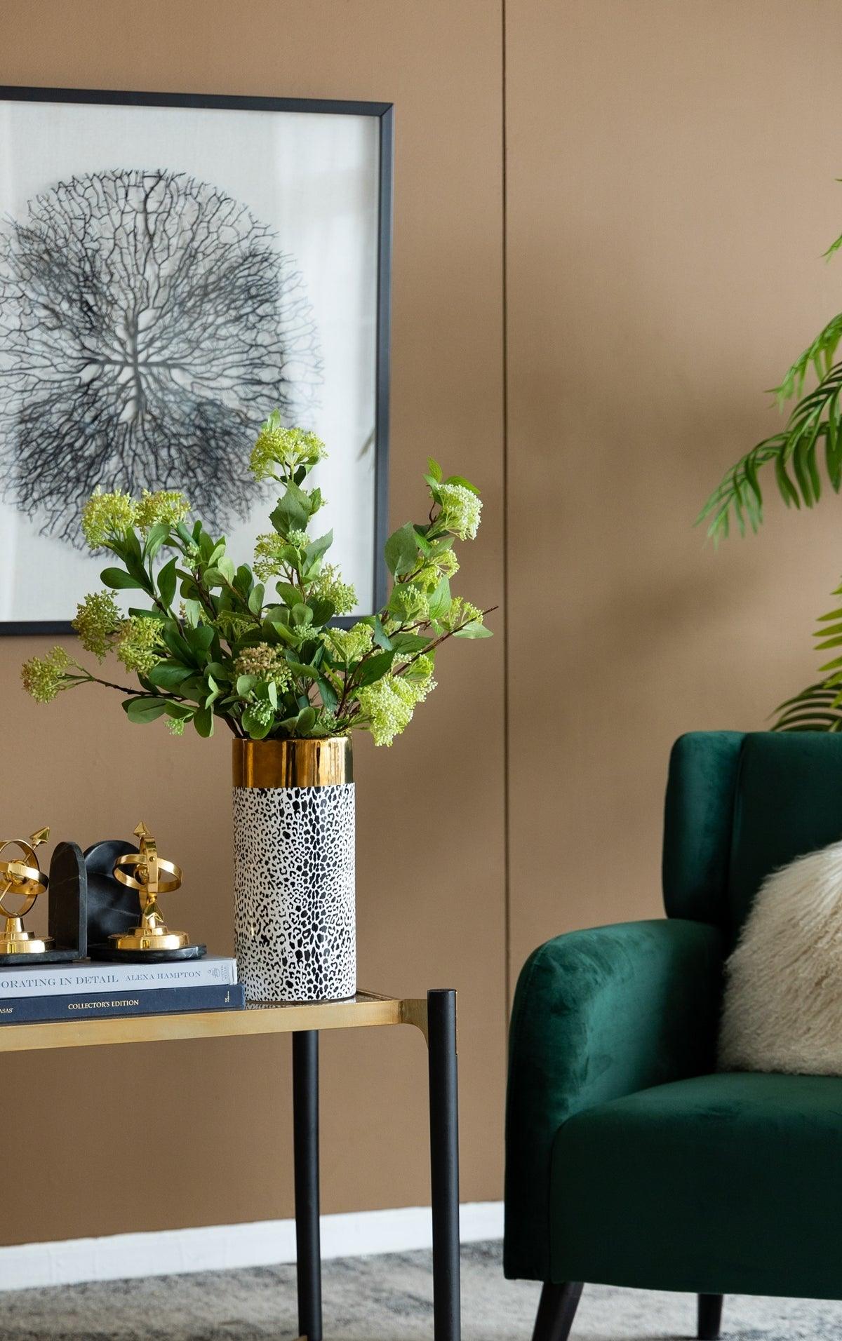 Matte Black& Gold Ceramic Vase