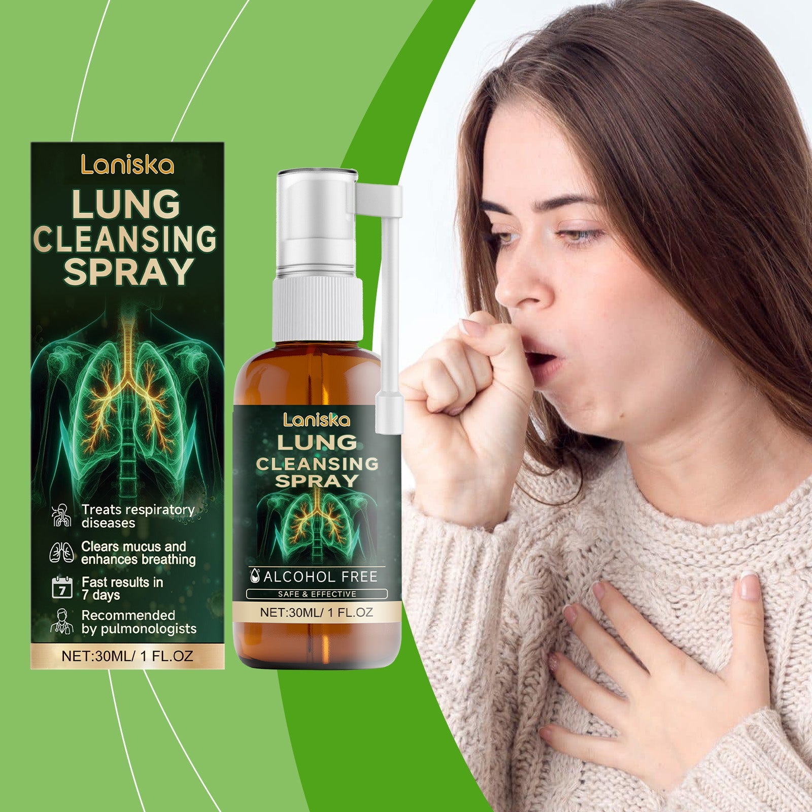Herbal Body Cleansing Spray Body Repair Cough Relief Herbal Ingredients Treatment Spray