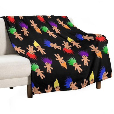 Troll Dolls Pattern Velvety-soft Throw Blanket