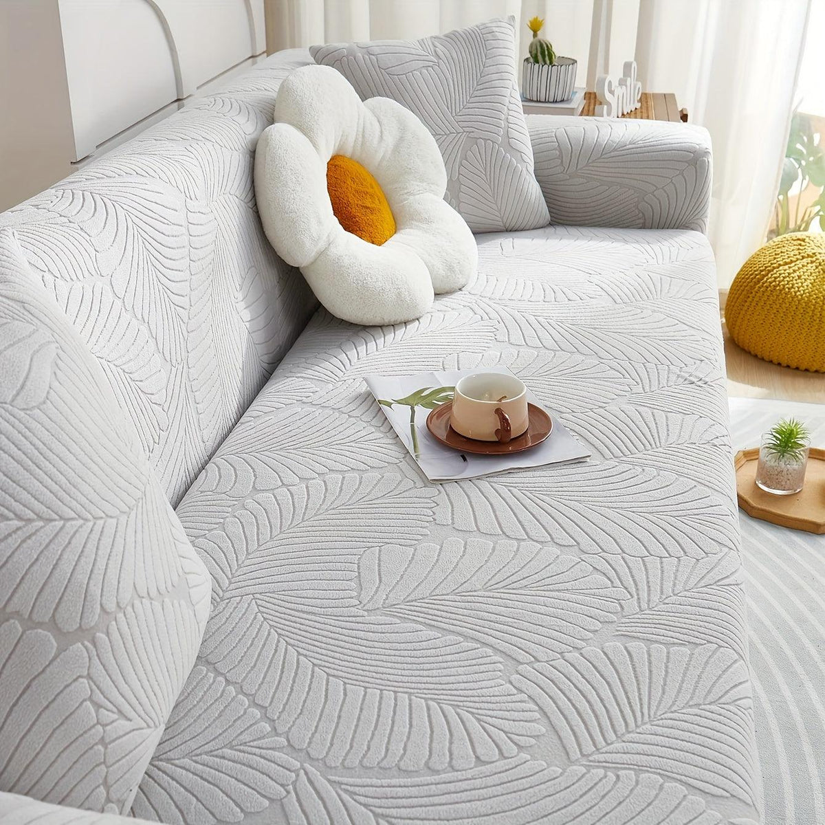 Premium Stretch Gray Couch Cover | Durable, Non-Slip & Versatile