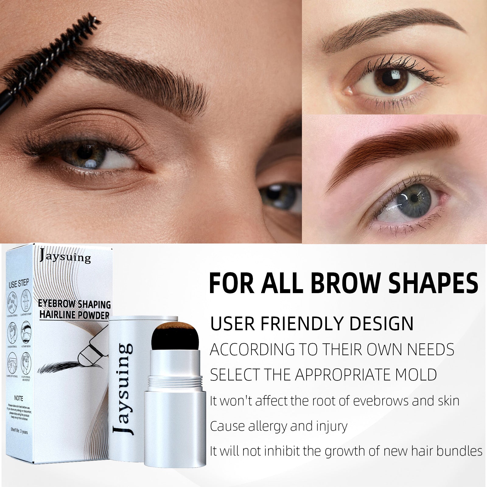 Jaysuing Eyebrow Printing Set Eyebrow Powder Hairline Retouching Eyebrow Shape Portable Hairline Eyebrow Repair Shadow Powder