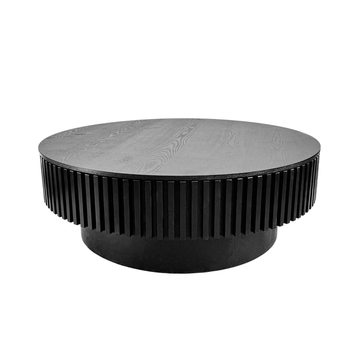 Modern Black Round Mushroom Coffee Table with Hidden Storage