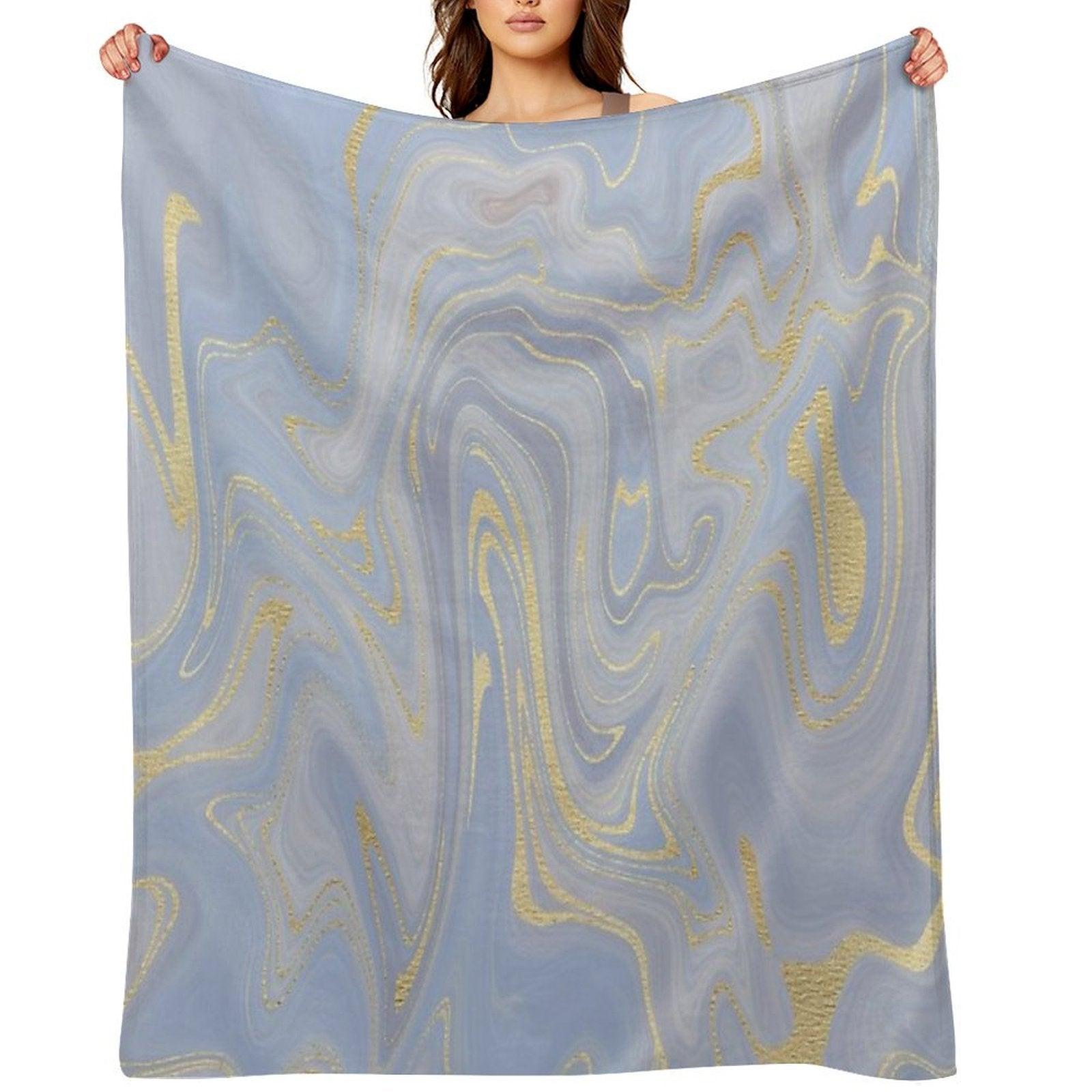 Blue Marble Swirls Throw Blanket