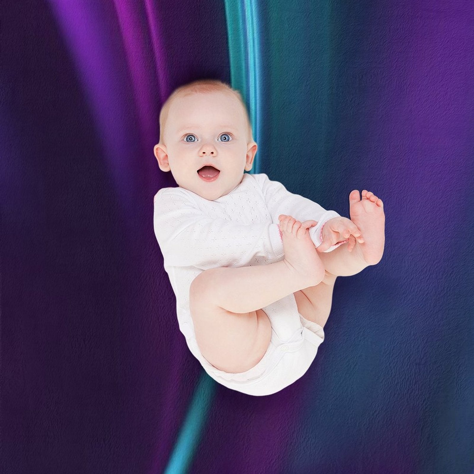 Purple Teal Swirl Sustainable Throw Blanket