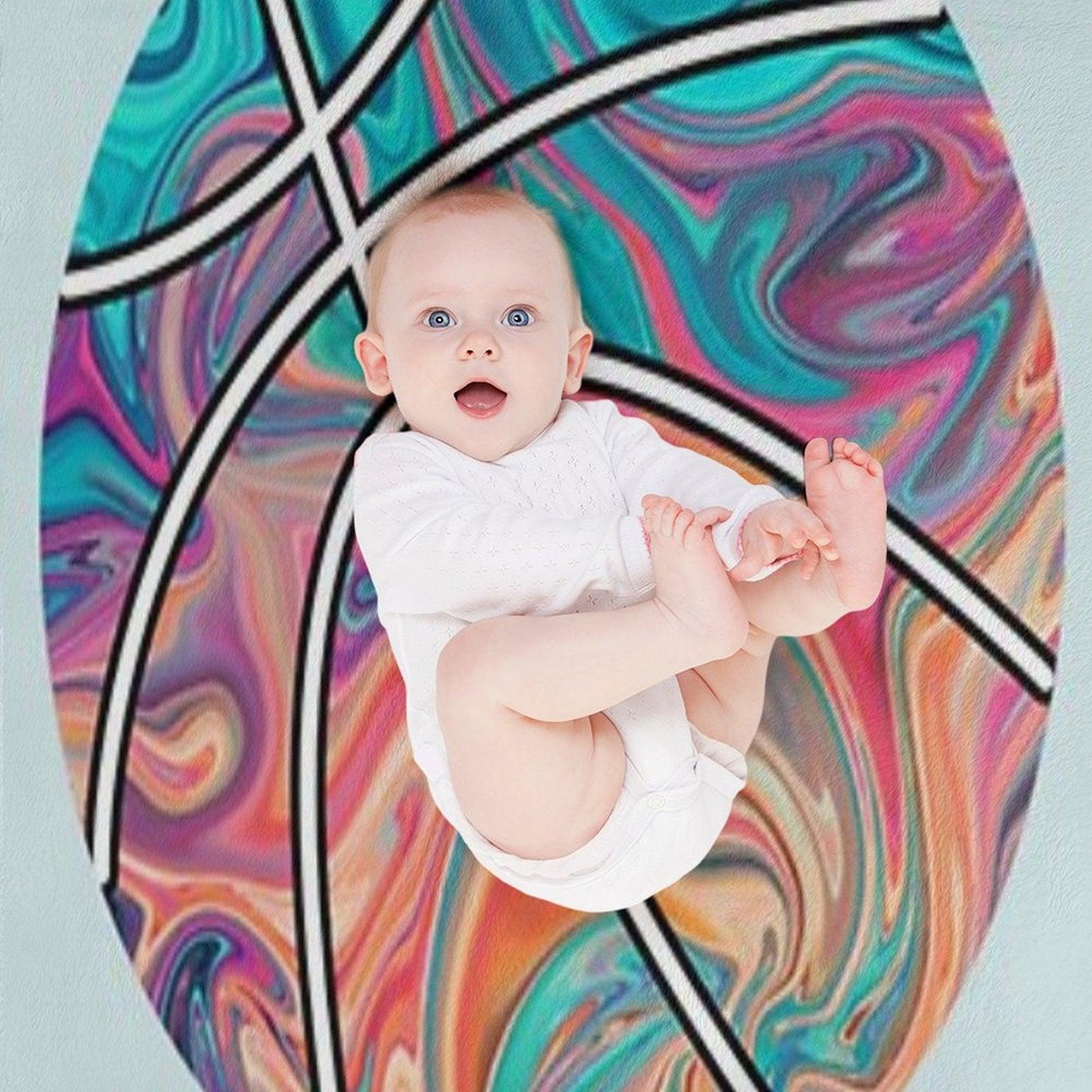 Basketball Ball Watercolors Throw Blanket