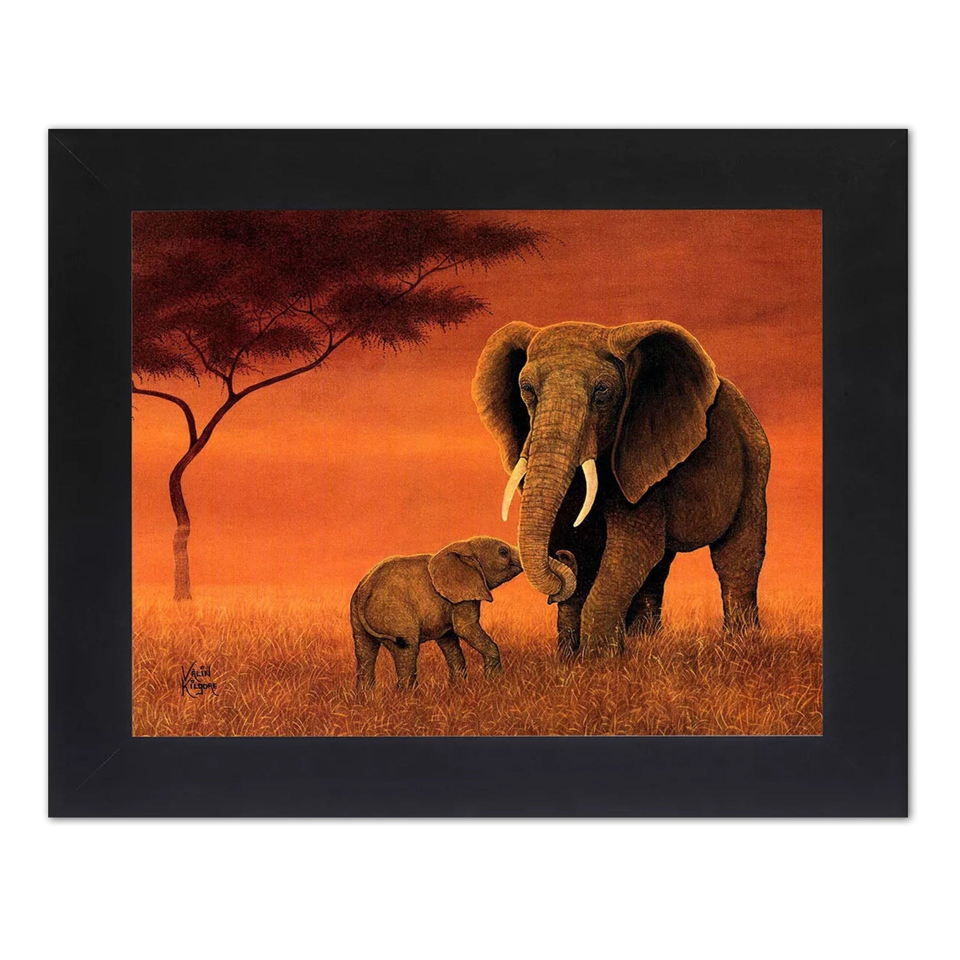 African Elephant Wall Art – Wildlife Animal Wall Picture 8x10 Art Print