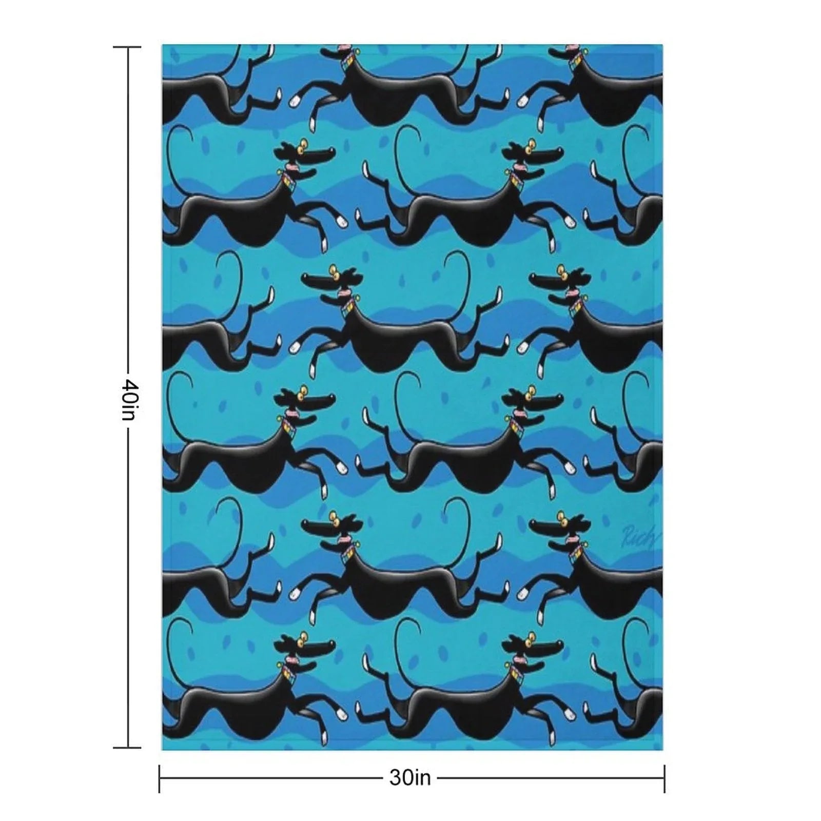 Blue Zoomies Pattern Throw Blanket