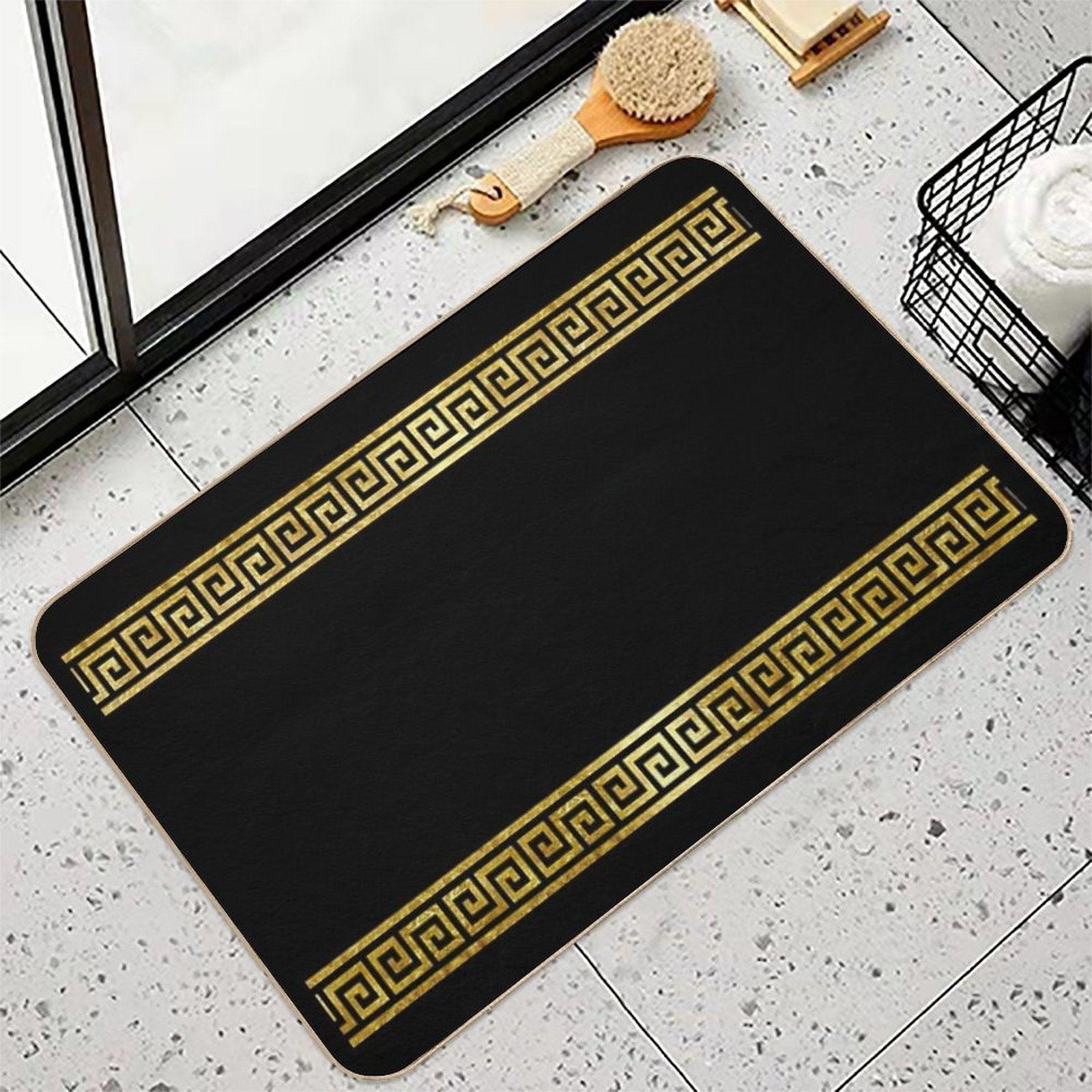Greek Geometric Pattern  Easy Maintenance Bath Mat